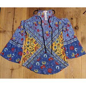 Nanette Lepore Swim Woodstock Womens XS Tunic Coverup Floral Boho Cold Shoulder